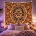 thumbnail image 2 of Terracotta Star Medallion Pattern Tapestry Wall Hanging, 2 of 7