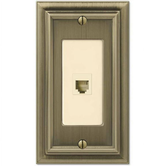 Amerelle 94PHBB Continental Single Phone Cast Metal Wallplate in Brushed Brass Brushed Brass 1 Phone