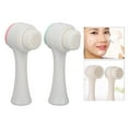 thumbnail image 5 of YAHHU 2Pcs Face Wash Brush, Double Sided Silicone Facial Cleansing Brush for Deep Pore Cleaning and Exfoliating, Manual Face Scrub Brush for All Skin Types, 5.5 inches / 14.0 cm Pink and Blue, 5 of 9
