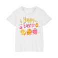 thumbnail image 4 of QTBIUQ Easter Graphic Tee for Kids Boys Girls Short Sleeve Cotton Top Happy Easter Eggs Pattern T-Shirts Casual Summer Wear for 3-10 Years, 4 of 5