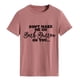 thumbnail image 1 of Camisa informal de manga corta para mujer para oficina, citas y compras, talla L, camiseta con estampado de letras negras en oro rosa, 1 of 6