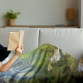 thumbnail image 3 of Woodland Soft Flannel Fleece Blanket, Forest Scene at Golitha Falls Nature Reserve on the River Fowey Cornwall England, Cozy Plush for Indoor and Outdoor Use, 60" x 80", Green Brown, by Ambesonne, 3 of 5