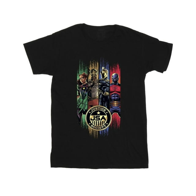 DC Comics T-Shirt Badge Or Noir Adam JSA pour Hommes