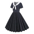 thumbnail image 3 of Moda mujer verano Retro Casual Pullover puntos Sexy manga corta vestido largo Fridja  bnh3742, 3 of 6