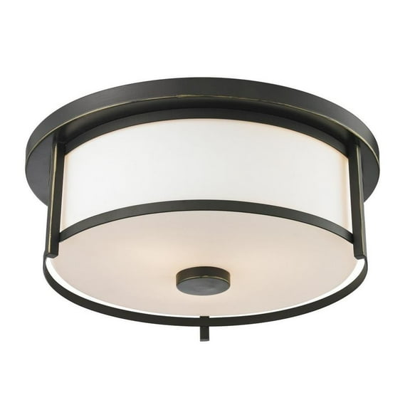 2 Light Flush Mount in Art Moderne Style 13.75 inches Wide By 4.88 inches High Bailey Street Home 372-Bel-1776925