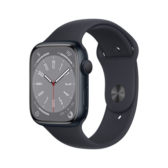 Restored Apple Watch Series 8 - GPS 45mm - Midnight Alum Case w Midnight Sport Band - S/M (Refurbised) (Refurbished)