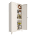 thumbnail image 6 of 71" Metal Storage Cabinet with 2 Doors and Adjustable Shelves, Extra Large Pantry Cabinet with Anti Tip and Lock, Food Pantry Cabinet, for Bedroom, Kitchen, Office, Beige, 6 of 9