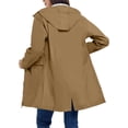 thumbnail image 5 of Dxzfnsa Raincoat Women Waterproof Long Hooded Rain Jacket Trench Coats Windbreaker Travel Jacket Plaid Drawstring Waistband Coats with Pockets S-2XL, 5 of 9