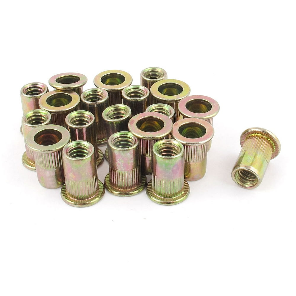Steel Rivet Nut Flat Head Insert Nutsert 1/420 (20pack)