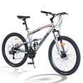 thumbnail image 4 of POVANLI 26 inch Mountain Bike 21-Speed Dual Suspension Aluminum Alloy Frame for Men/Women,26*2.1 Inflatable rubber tires,85% assembled,Adjustable Seat,Adults ages 14+,Gift(Grey), 4 of 7