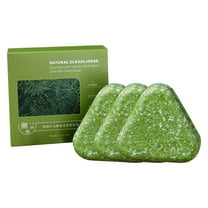 Nature Seven Green Soap Triangle Shampoo Bar, Usman Grass Shampoo Conditione Bar, Calming & Strengthens Hair for Women and Mens, Natural Plant-Based Solid Soap
