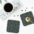 thumbnail image 5 of Fuzoiu River Freshwater Fish Print Leather Coasters Set,Drink Coasters Set of 6,for Tabletop Protection, Durable PVC Coasters,Home Décor and Housewarming Gift,Square, 5 of 7