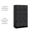 thumbnail image 3 of 12" Wide Double Tier Designer Wood Locker - 3 Wide - 5 Feet High - 18 Inches Deep - Black, 3 of 3