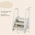 thumbnail image 3 of Gymax Three-Step Stool for Toddlers Children Step up Leaning Helper w/Safety Handles Grey, 3 of 10