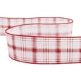 thumbnail image 5 of Northlight Red and White Plaid Wired Craft Christmas Ribbon 2.5" x 10 Yards, 5 of 6