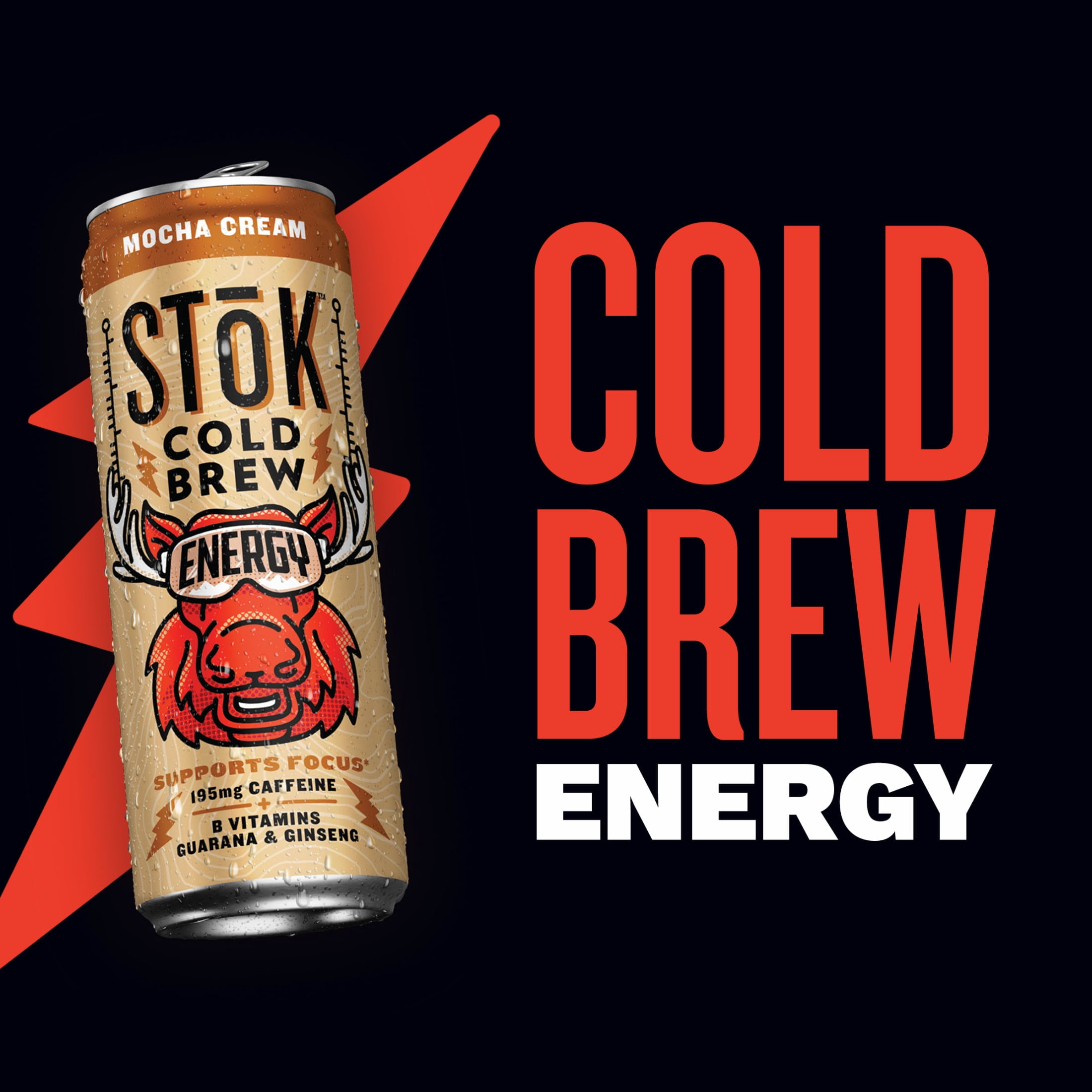 (4 pack) SToK Cold Brew Energy Mocha Cream Canned Coffee Drink, 11 fl oz
