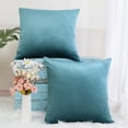 thumbnail image 4 of PiccoCasa 18"x18" Euro Velvet Throw Pillow Covers Pack of 2, Teal Blue, 4 of 8