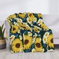 thumbnail image 4 of Throw Blanket for Couch, Sunflowers Yellow White Super Soft Fuzzy Comfy Warm Throw Blanket, Cuteness Lightweight Cozy Plush Flannel Blanket & Throws for Sofa and Bed All Season, 4 of 5