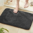 thumbnail image 3 of Evlmd Bathroom Rugs Non Slip, Large Bath Rugs for Bathroom Decor, Absorbent Shaggy Shower Mat, Machine Washable Bath Rug Runner, 16"x24", Dark Grey, 3 of 9