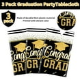 thumbnail image 6 of Graduation Tablecloth Decorations Graduation Party Supplies Disposable Gongrats Grad Tablecover Party Favors 54"x108" 3 pcs Patten 3 Black, 6 of 6