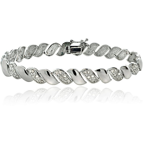 Designs by FMC San Marco Diamond Bracelet 0.50/7.25 ct. t.w. in Silvertone