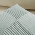 thumbnail image 4 of Fancy Homi 2 Packs Grey Blue Lumbar Decorative Throw Pillow Covers 14x24 inch for Couch Bed Sofa, Rustic Farmhouse Boho Home Decor, Soft Striped Corduroy Rectangle Accent Cushion Case 35x60 cm, 4 of 9