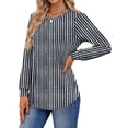 thumbnail image 4 of Fantaslook Womens Long Sleeve Shirts Fall Tunic Tops Casual Crewneck Floral Blouses, 4 of 9