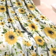 thumbnail image 3 of White Green Leaf Flower Sunflower Pattern Blanket,Comfortable Soft Flannel Throw Blanket,All Season,Warm Lightweight Blankets for Sofa Bed Couch Living Room Chair,40"x50", 3 of 4