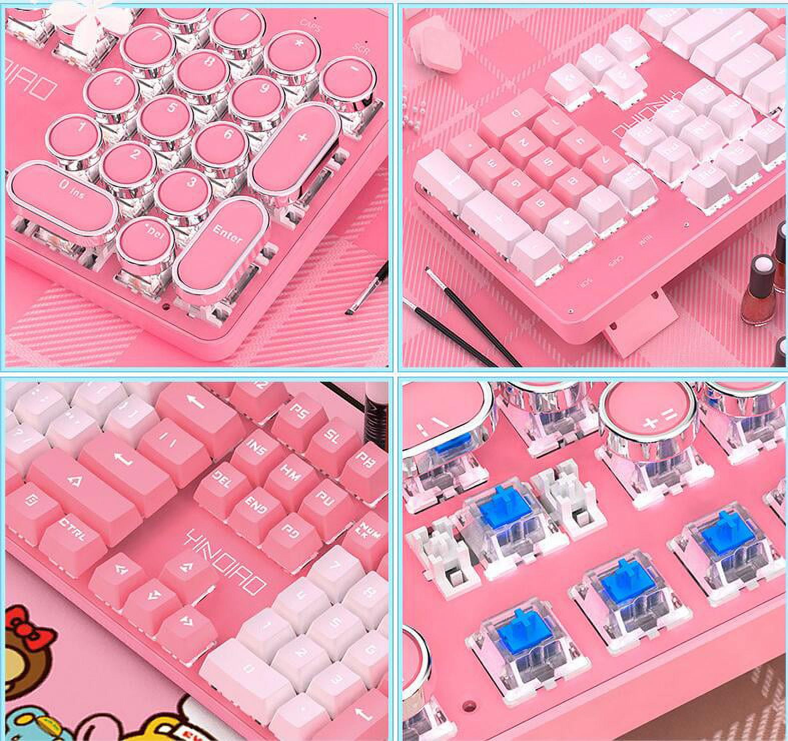 RGB Wired 60% Compact Mechanical Keyboard, 104Keys Small Portable Gaming Office Keyboard for Windows