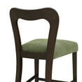 thumbnail image 4 of GDF Studio 25.5" Upholstered Counter Height Bar Stools, Open Back, Wood Frame, Dark Brown+Green, Set of 2, 4 of 7