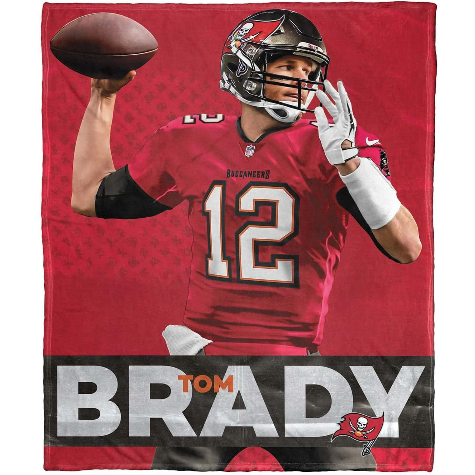 Northwest NFL Hi-Def Tom Brady Silk Blanket, Plush Throw Blankets for King,  Queen, Full and Twin Bedding, 50' x 60'
