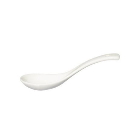 

Soup Spoon 5-1/2 W X 1-3/4 L X 5/8 H Porcelain Super White 16 packs