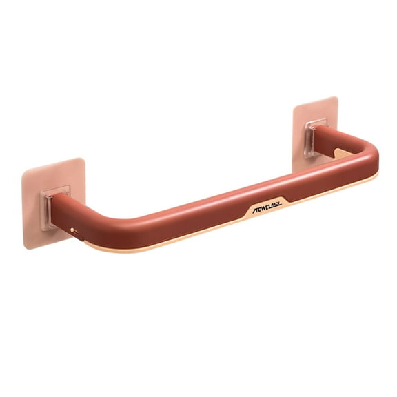 Towel Bar Single Towel Rack Towel Holder For Kitchen Bathroom Laundry Room NonDrilling Wall Mounted Hanging Towel Holder Towel Organizer/ Punch-Free Multifunctional Towel Rack Pink