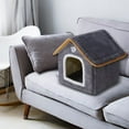 thumbnail image 4 of Warm Pet House for All Season, Comfortable Soft Dog Kennel Cat House for Small and Medium Pets 11.18x11.18x13.14 Inch Gray, 4 of 6