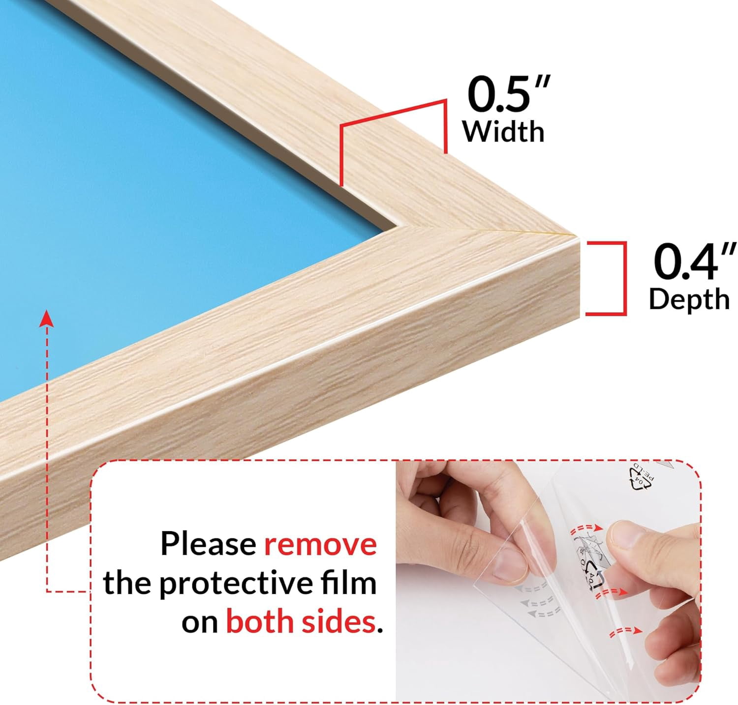 8x10 Picture Frame for Wall Display, 8x10 Oak Picture Frame with HD Plexiglas, 8 x 10 Poster Frame 1 Pack, Display Frame for Vertical or Horizontal, Classic Collection