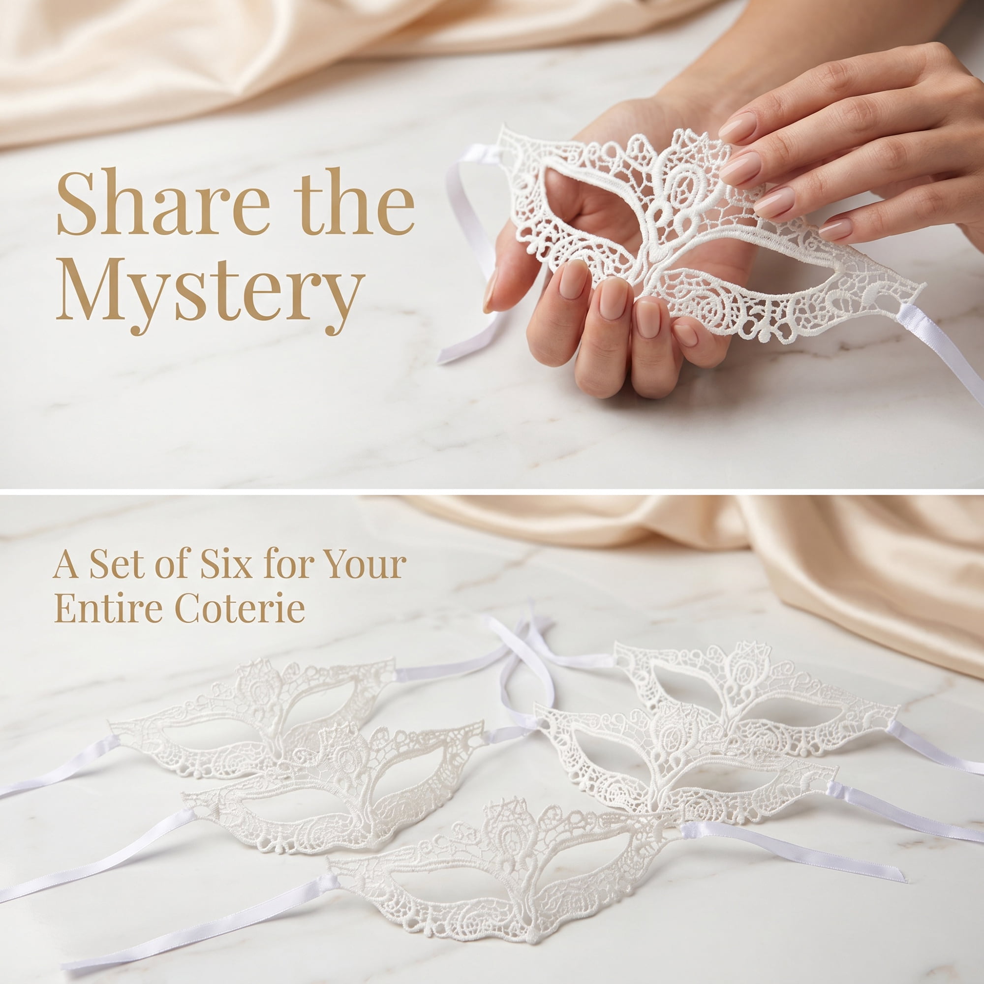 Unique Bargains 6-Pack Venetian Lace Eye Masks Set for Halloween Costume Party White Cat Face 8.7" x 5.1"