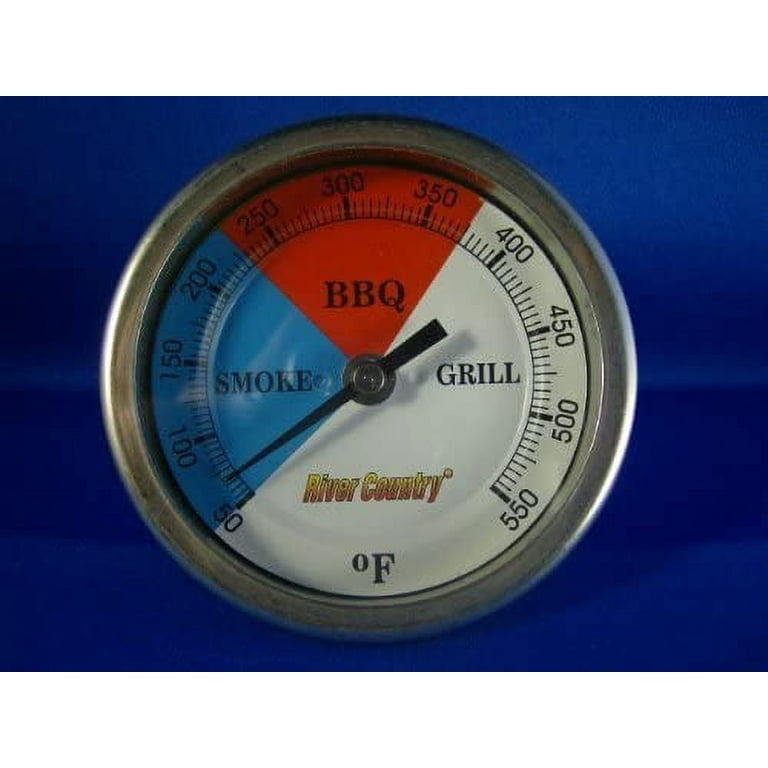 River Country Easy Mount 3 Color Coded Dial BBQ / Grill / Smoker  Thermometer