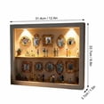 thumbnail image 3 of 12.4in Wooden Mini Museum Shadow Box Photo Display Frame Decor, Gallery Style Shadow Box with 10 Mini Frames and 16 Figurines for Shelf Wall Display, 3 of 5