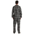 thumbnail image 3 of #FollowMe Mens Plaid Button-Front Flannel Pajama Set  Classic & Comfortable Sleepwear (Grey Black Buffalo Plaid, XX-Large), 3 of 3
