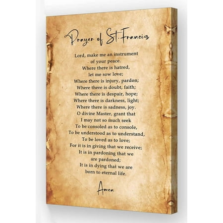 Prayer Wall Art Framed Quotes Poster Vintage Catholic Prayer Wall Decor Prints Canvas Religious Inspirational Gifts (12x18in Framed)