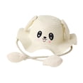 thumbnail image 4 of Bunblic Rabbit Chapeau de Paille à Grand Bord pour Écrans Solaires pour Festivals de Rue Femmes Blanc, 4 of 8