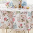 thumbnail image 7 of Newbridge Bella Rose Floral and Bird Postcard Print 70 inch Round Vinyl Flannel Backed Tablecloth, 7 of 7