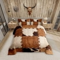 thumbnail image 2 of Cowhide Comforter Sets Patchwork Cow Print Comforter Farm Animal Bedding Set for Kids Boys Girls Western Cowboy Farmhouse Down Comforter with 1 Comforter and 2 Pillow Cases Bedroom Decor Twin, 2 of 5