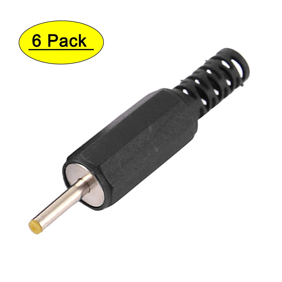 6pcs 2.5mm x 0.7mm Plastic Cover DC Power Cable Male Plug Jack
