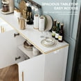 thumbnail image 5 of MARNUR 63" Sideboard Buffet Cabinet with 4 Doors Modern Coffee Bar Cabinet, TV Stand, Entryway Cupboard, White, 5 of 8