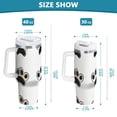 thumbnail image 6 of Yayeee 40oz Stainless Steel Tumbler with Straw and Handle Double-Wall Insulated Travel Water Bottle, Cartoon Cat Paw, 6 of 8