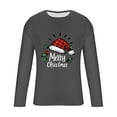 thumbnail image 5 of Visit the JURANMO Store Men Santa Print T Shirts Big and Tall Long Sleeve Round Neck Tee Tops Lightweight Loose Fit Casual Fall Tees Christmas Clothes Gray M, 5 of 6
