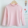 thumbnail image 2 of Gyujnb Girls Thermal Shirt Winter Warm Long Sleeve Top, Soft Fleece Lined Half Turtle Neck Tee for Kids, Cozy Casual Outfit,2-3 Years, 2 of 3