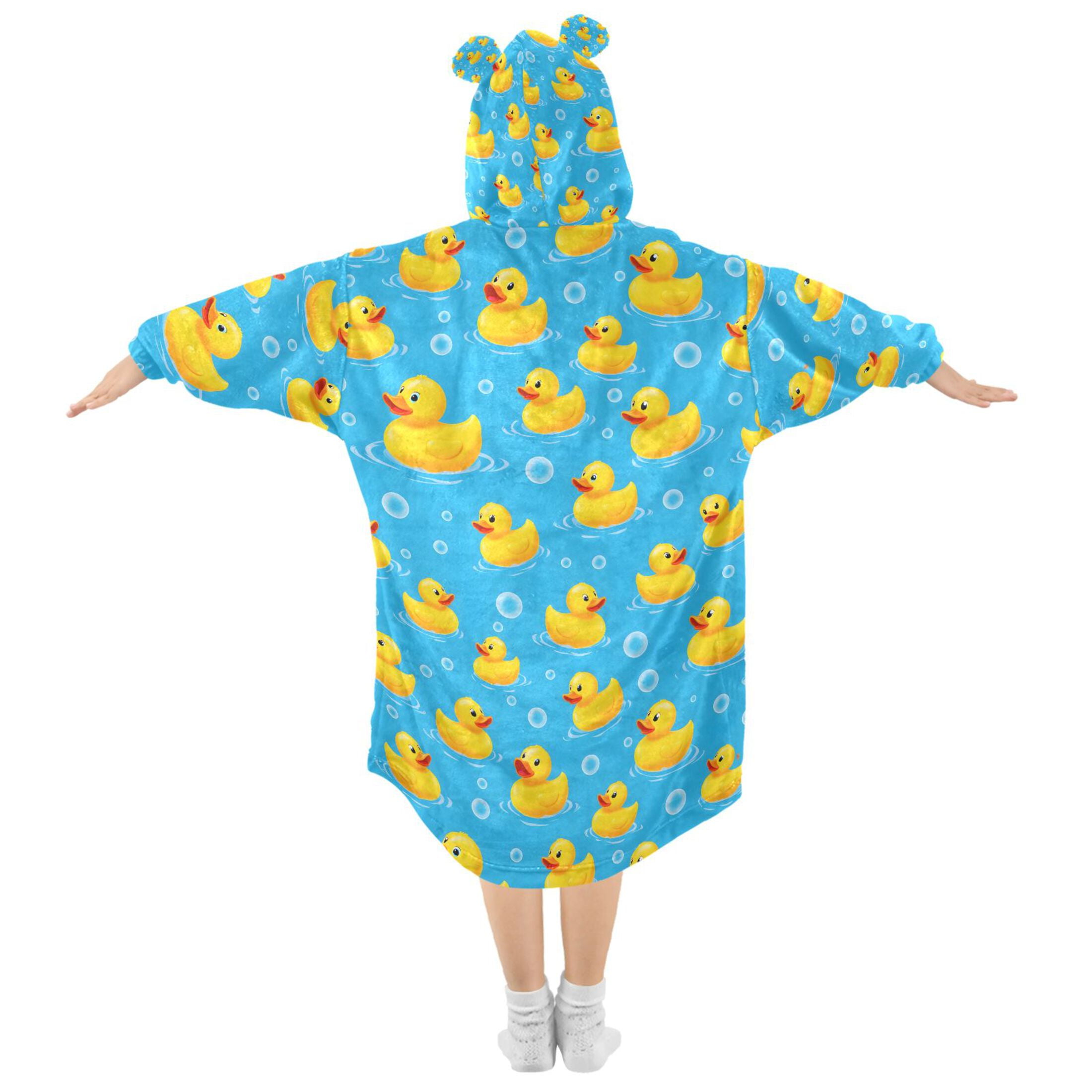 joogoo Blanket Hoodie for Cute Ducks Bubbles Oversize Sweatshirt 3-14 YR L