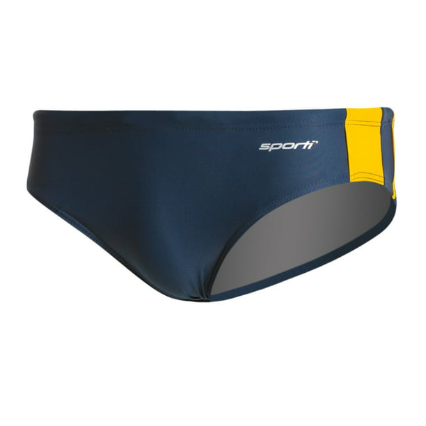Sporti - Sporti Piped Splice Swim Brief Swimsuit (36, Navy/Gold ...
